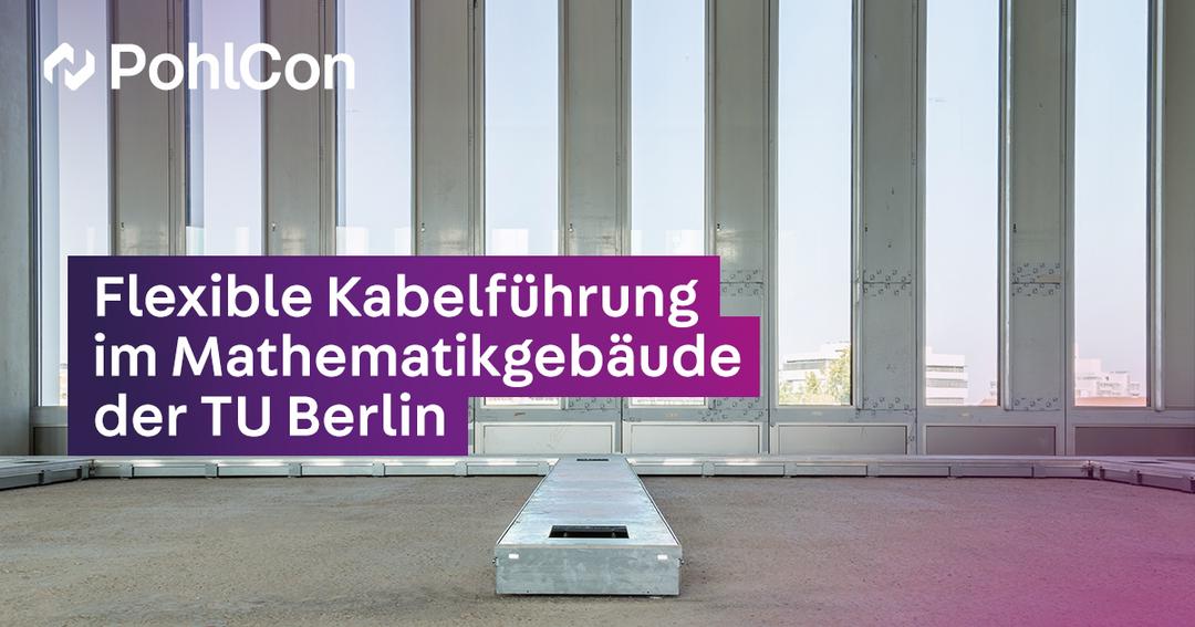 Baustellenbild aus dem Institut für Mathematik, Bodenkanalsystem von PohlCon montiert auf Rohbaudecke.