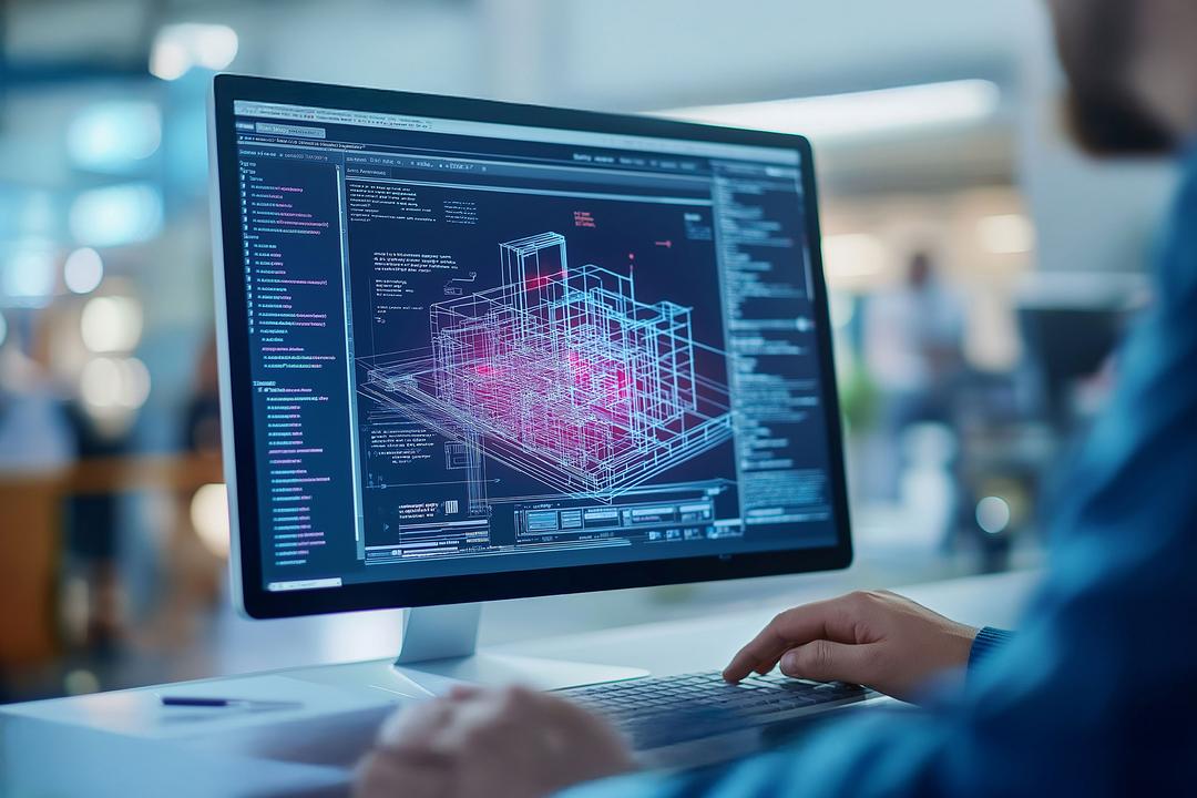 Computerbildschirm auf dem BIM-Daten eines Bauprojekts angezeigt werden