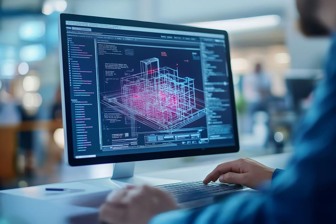 Computerbildschirm auf dem BIM-Daten eines Bauprojekts angezeigt werden