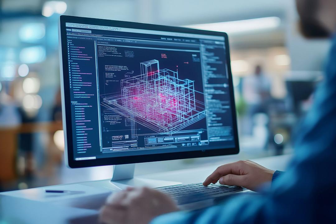 Computerbildschirm auf dem BIM-Daten eines Bauprojekts angezeigt werden