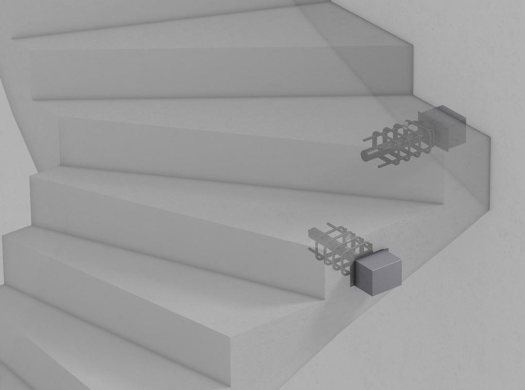 Gewendelte Treppe mit Trittschalldämmelement