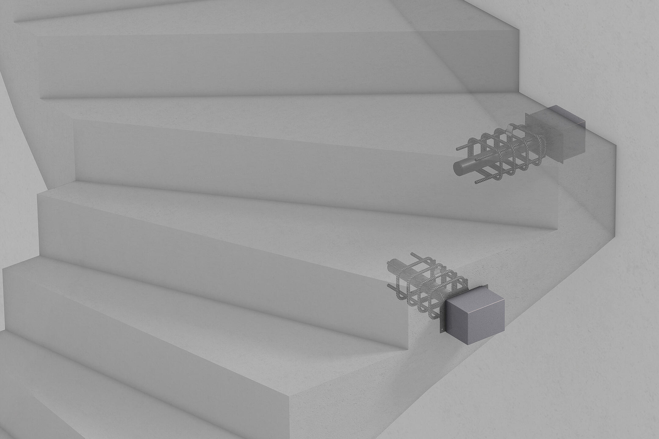 Gewendelte Treppe mit Trittschalldämmelement