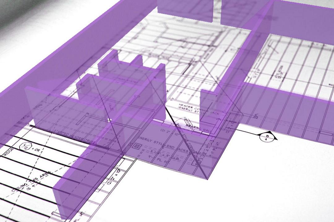 Darstellung von CAD-Daten im Rohbau
