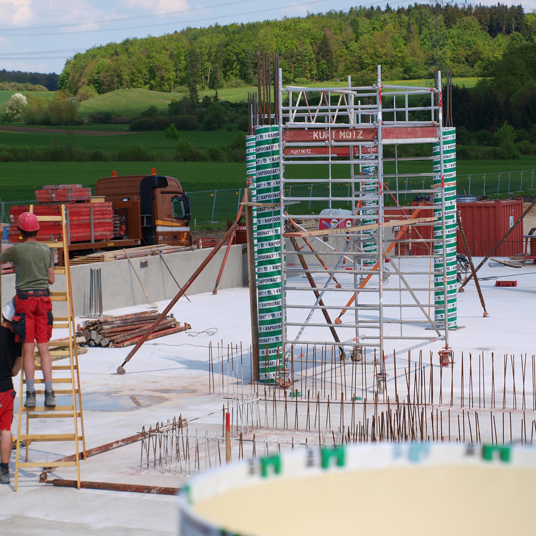 Die Baustelle des Firmenneubaus.