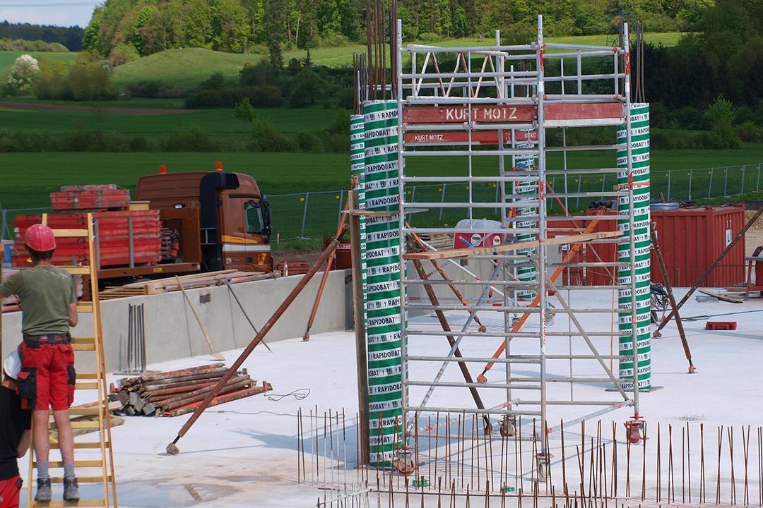 Die Baustelle des Firmenneubaus.