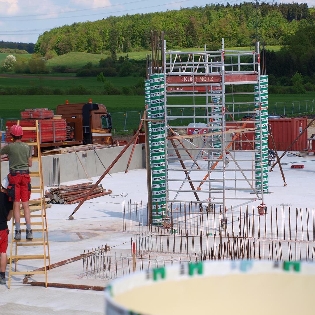 Die Baustelle des Firmenneubaus.