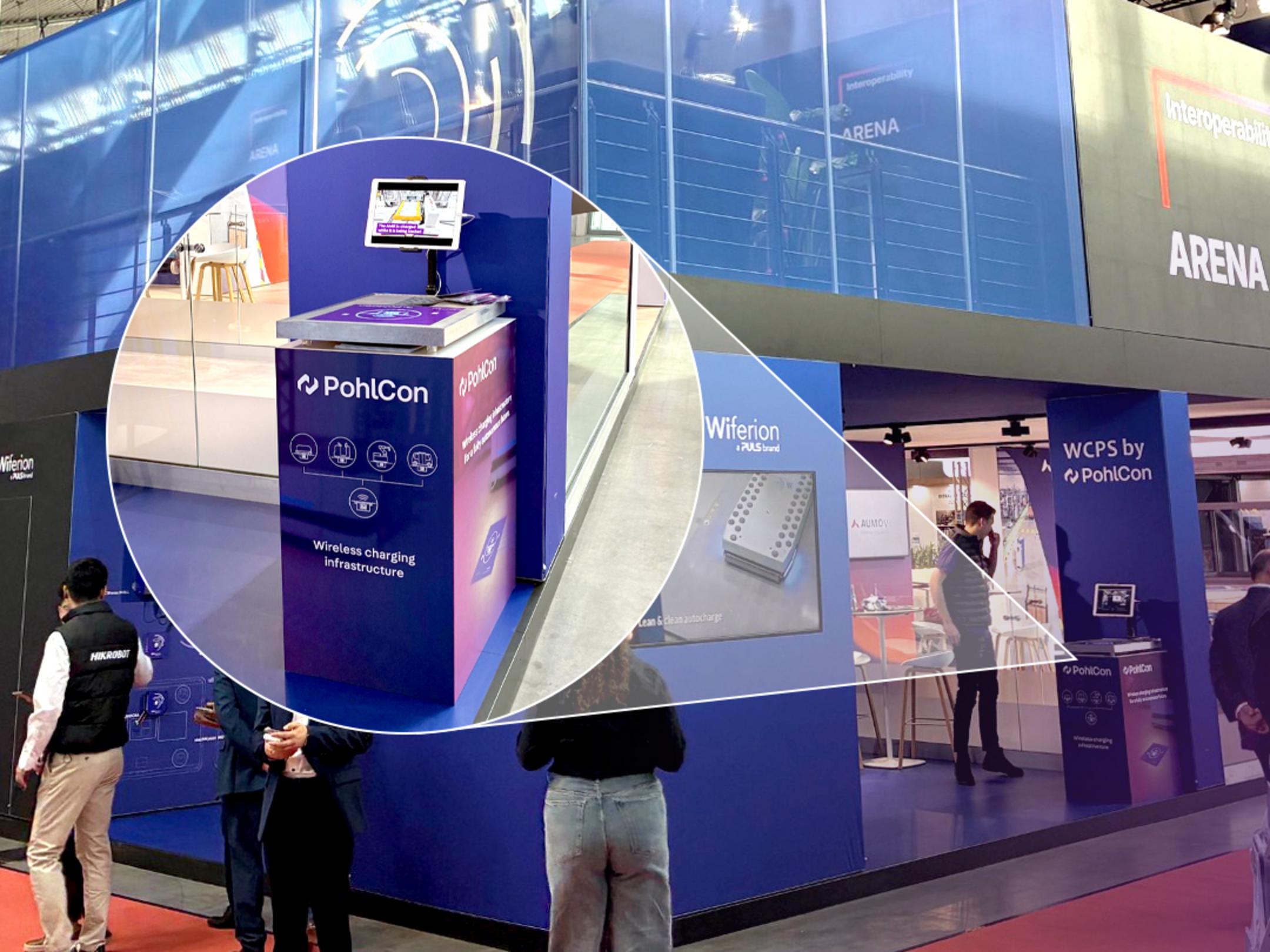 Messestand von Wiferion, im Bildausschnitt ist das Pult von PohlCon