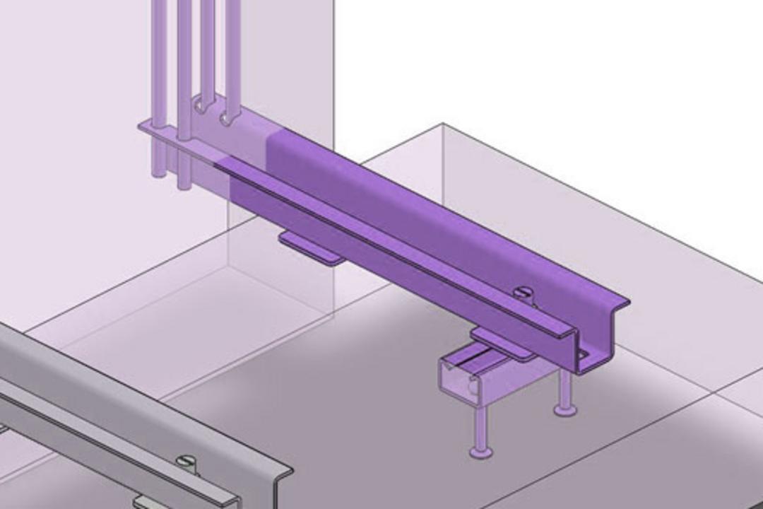 Ansicht einer PohlCon Ankerschiene in einem CAD-Programm