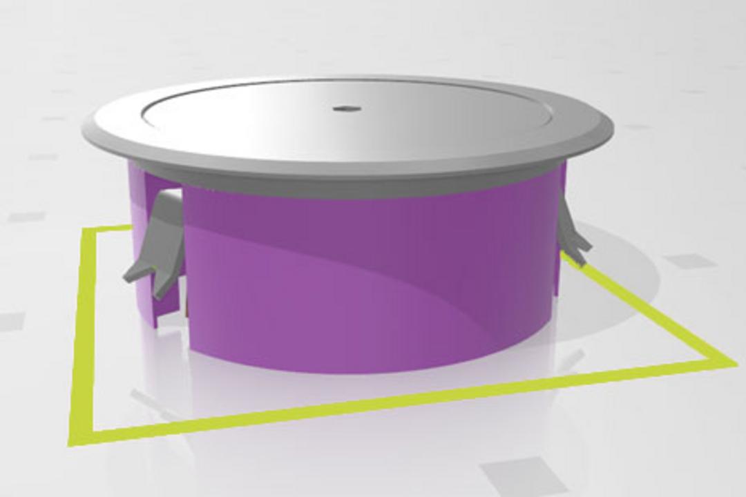 Ansicht einer Bodendose von PohlCon in einem CAD-Programm