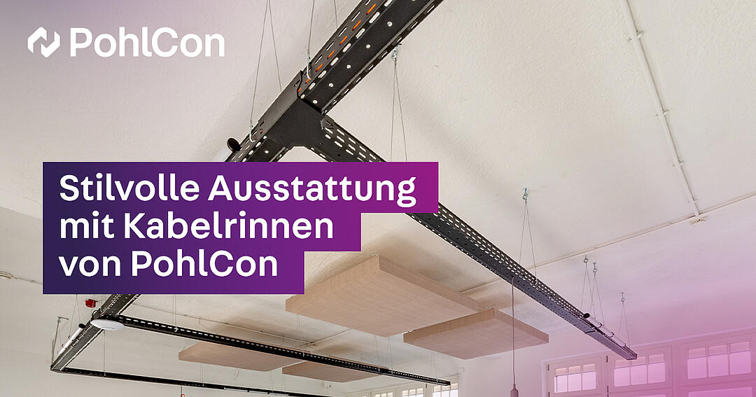 Kabelrinnen, an der Decke befestigt