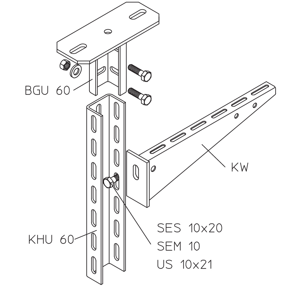 KÜWI - Stand-Konsole mit Auflage geschweisst, CNS 60x5-42,4: für