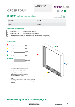 Order sheet KUNEX® Welded construction O (BK04)