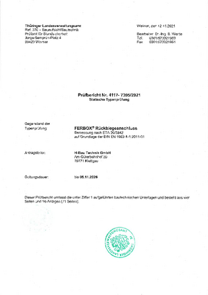 Statische Typenprüfung FERBOX 4117-7395/2021