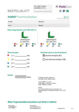 Bestellblatt KUNEX® Klemmkonstruktion O (BK32)