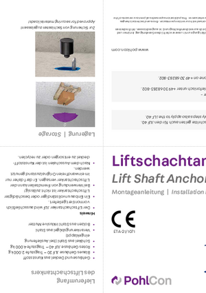 Liftschachtanker JLF - Montageanleitung