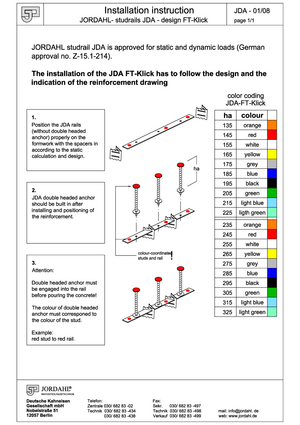 Installation Instructions Punching Shear Reinforcement JDA-FT