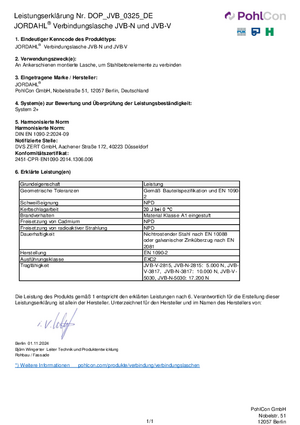 Leistungserklärung JVB
