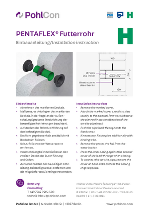 Installation instructions PENTAFLEX® Protective tube