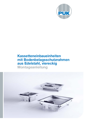 Kassetteneinbaueinheiten mit Bodenbelagsschutzrahmen aus Edelstahl, viereckig 