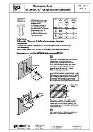 Installation instructions Double-notch Toothed T-Bolt