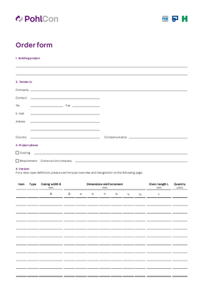 Order sheet FERBOX®