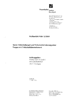 Prüfbericht Trittschallminderung SINTON® TSP