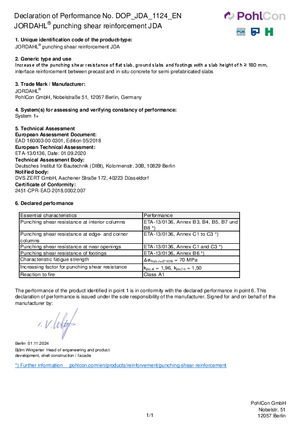 Declaration of Performance JDA (Polish)