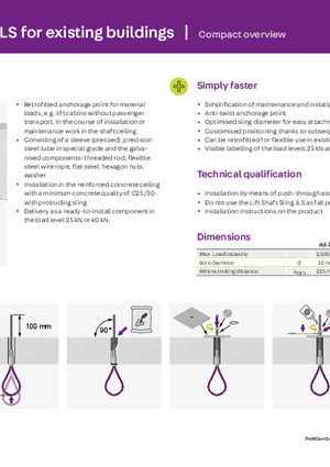 Lift shaft sling JLS - Compact overview 