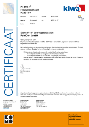 KOMO Product Certificate L22915/05
