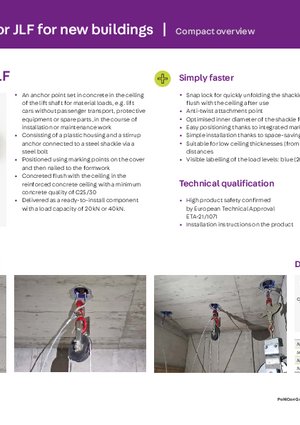 Lift Shaft Anchor JLF - Compact overview