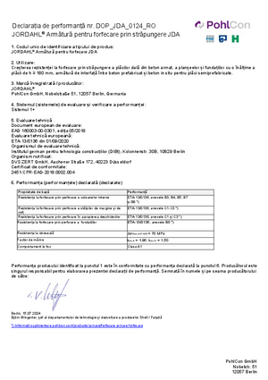 Leistungserklärung JDA (Rumänisch)