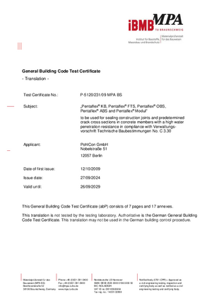 AbP PENTAFLEX® KB, FTS, OBS, ABS, Modul (general technical approval certificate)
