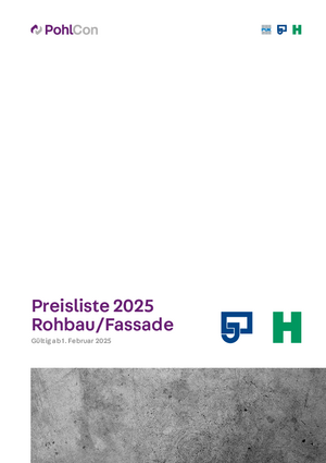 Preisliste 2025 Rohbau / Fassade