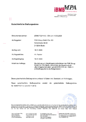 Funktionserhalt Normtragekonstruktionen Steigetrassen MPABS 2500428