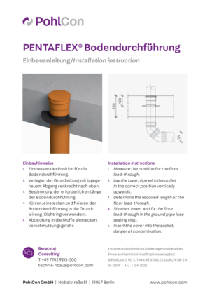 Installation instructions PENTAFLEX® Floor lead-through