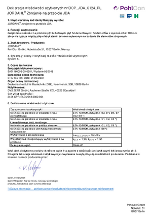 Leistungserklärung JDA (Polnisch)
